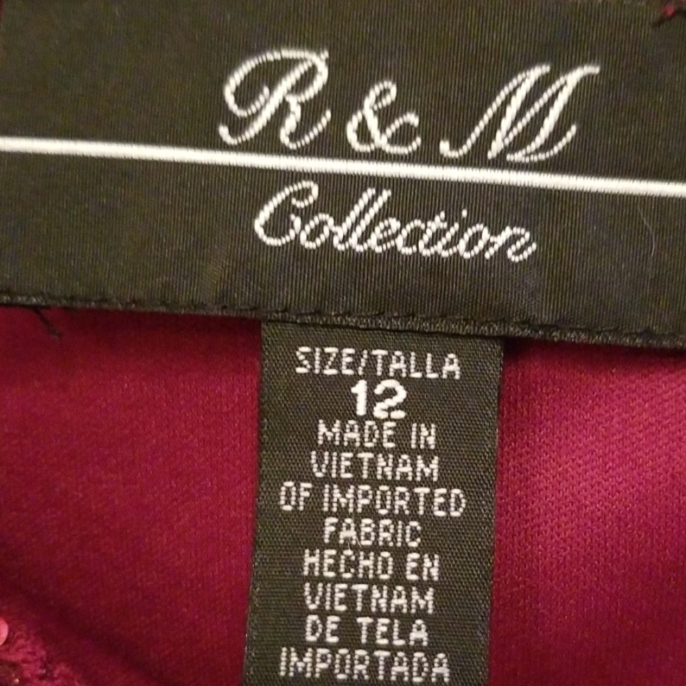 Wine red capped dress - Picture 7 of 7